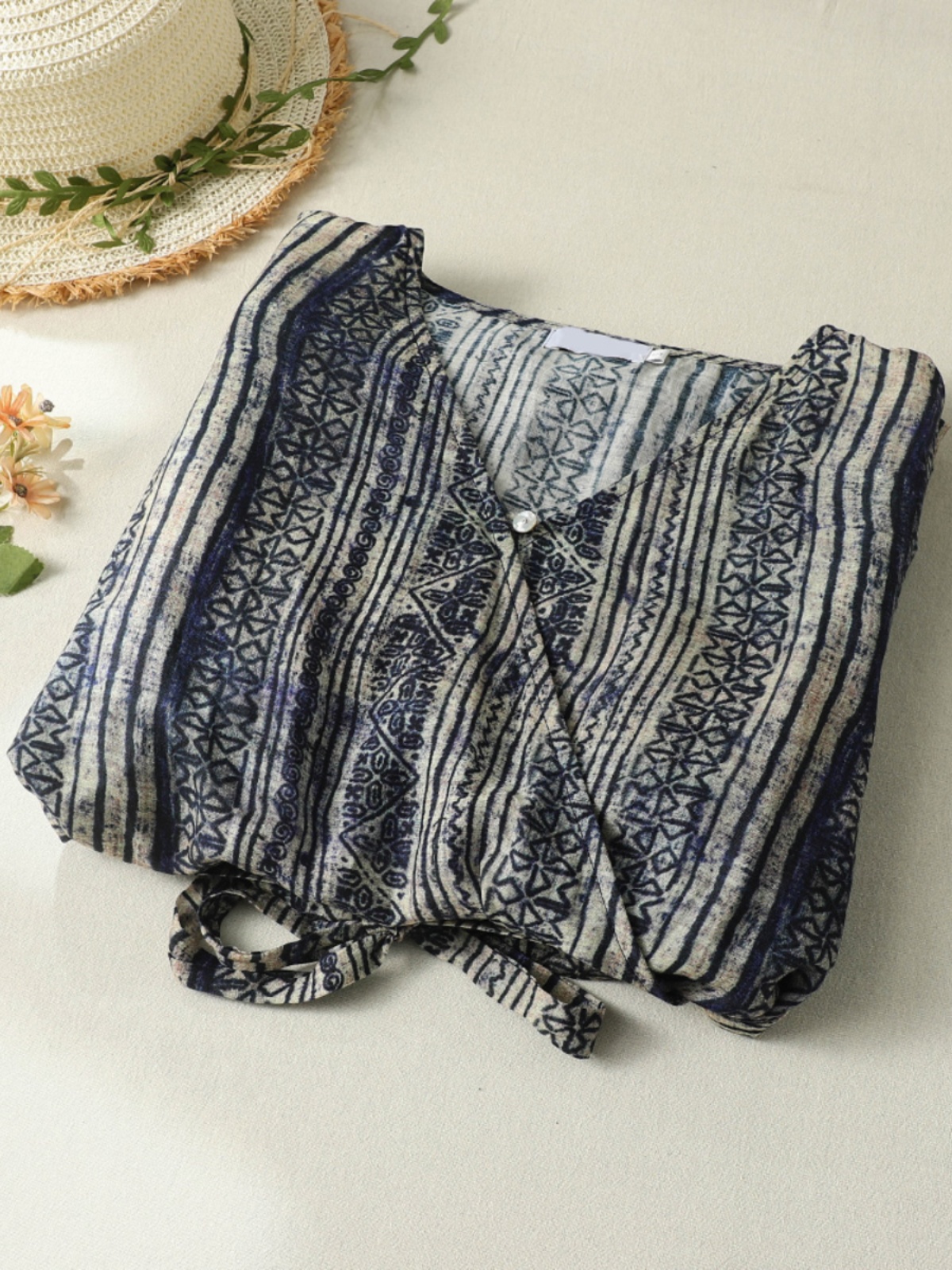 V-Neck Short Sleeve Midi Dress - Linen Dress Wrap reseña y precio