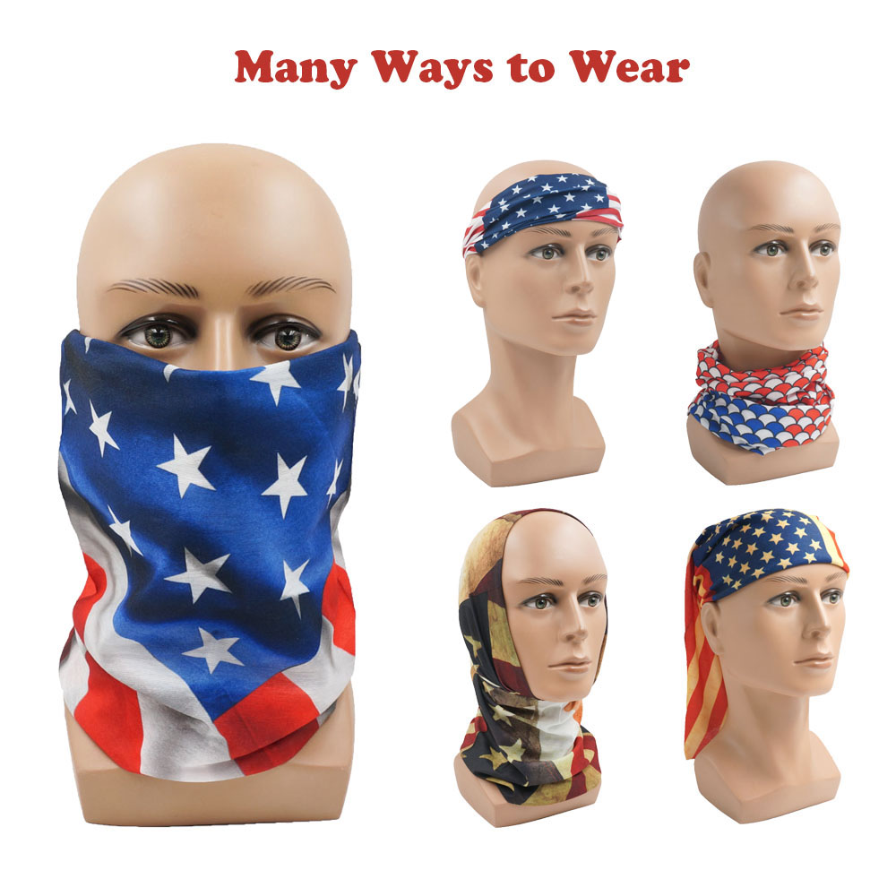 USA Flag Pattern Sun Protectiv - Headband Summer Knit reseña y precio