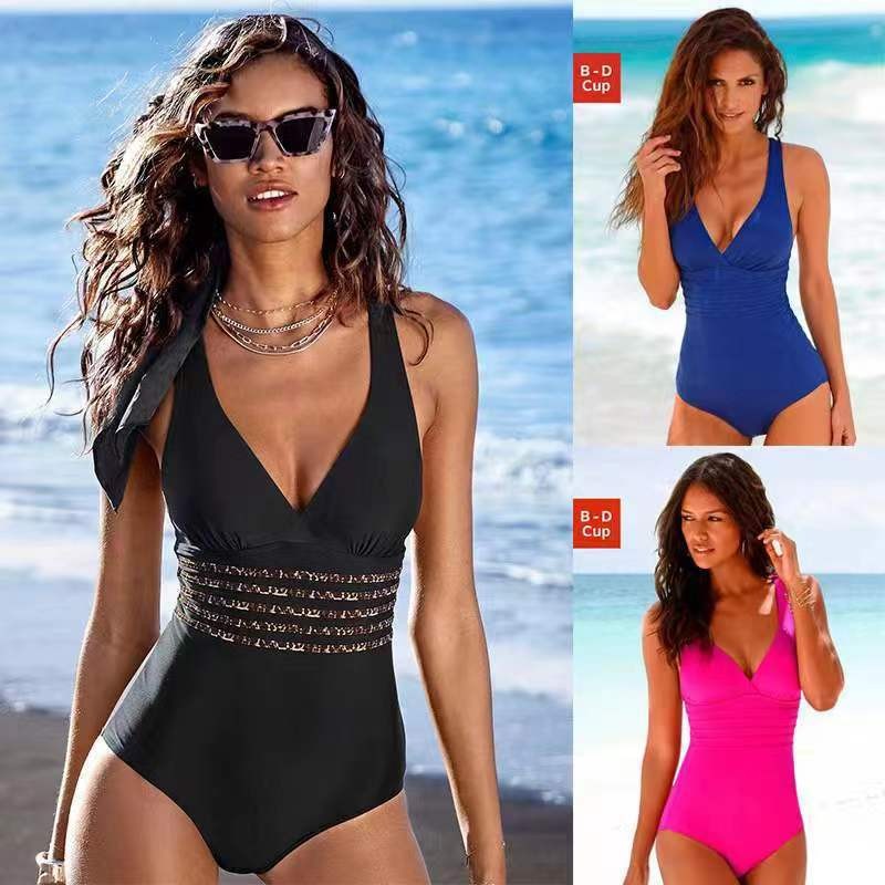 Woman Swimsuit Tankini Solid C - Swimsuit Bikini Ruched reseña y precio