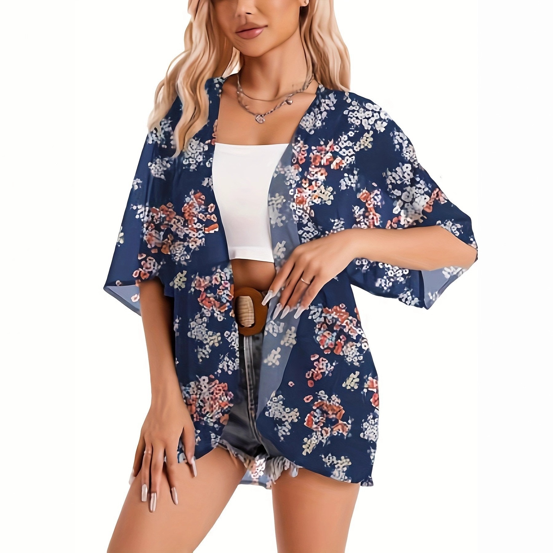 Swimsuit Woman 2025 Kimono Car - Kimono Sheer Floral reseña y precio