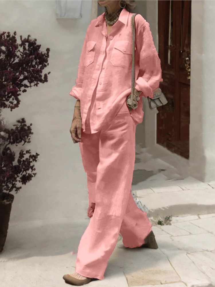 Fashion Solid Cotton Linen Shi - Linen Pant Wide reseña y precio