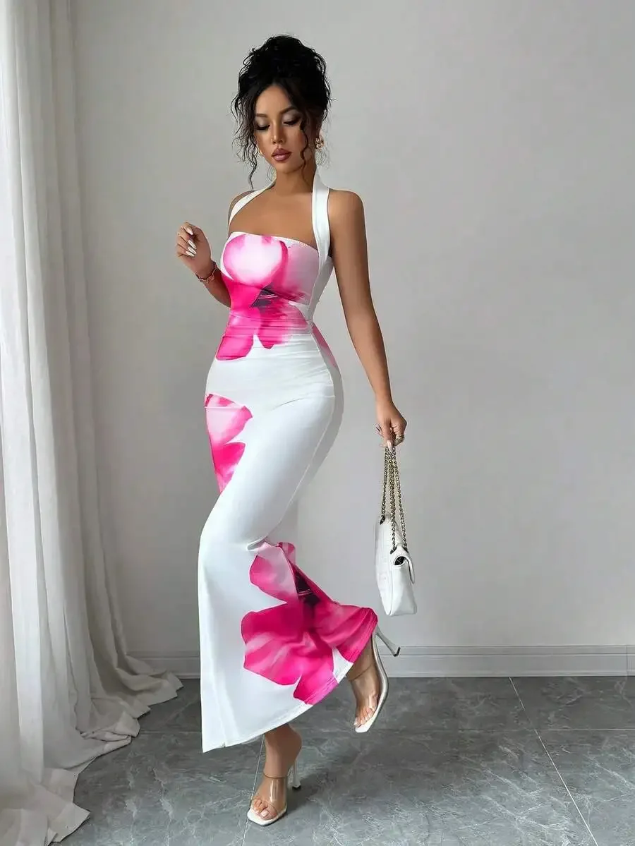 Elegant Sleeveless Halter Maxi - Maxi Dress Halter reseña y precio