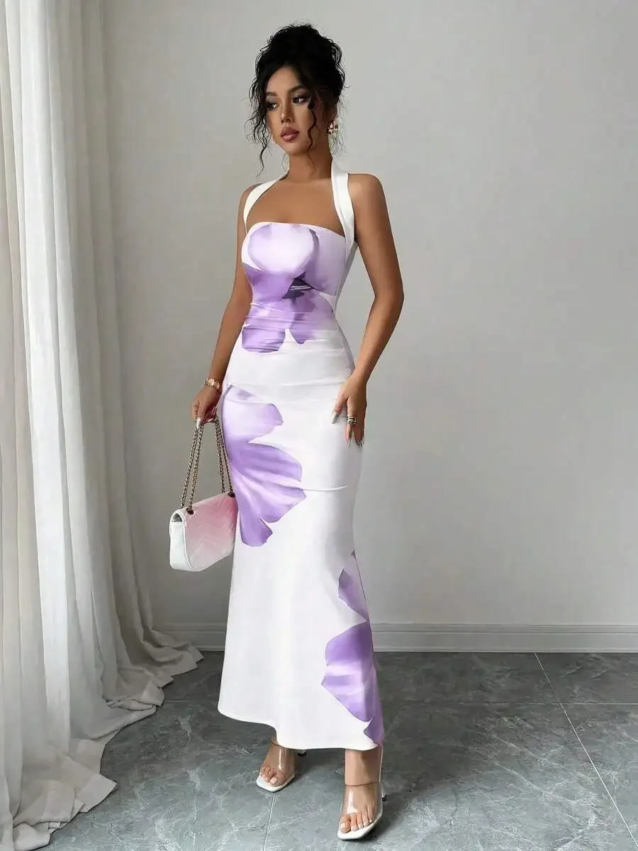 Elegant Sleeveless Halter Maxi - Maxi Dress Halter reseña y precio