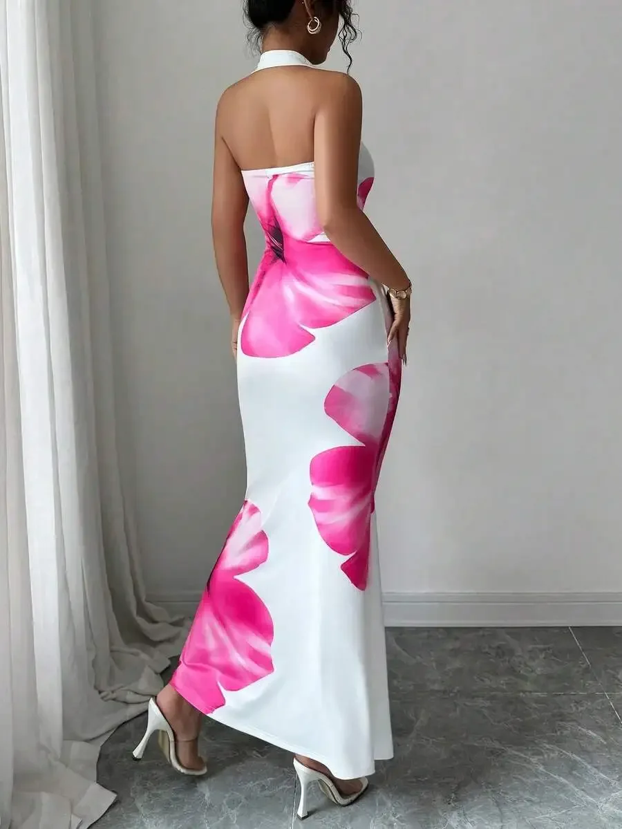 Elegant Sleeveless Halter Maxi - Maxi Dress Halter reseña y precio