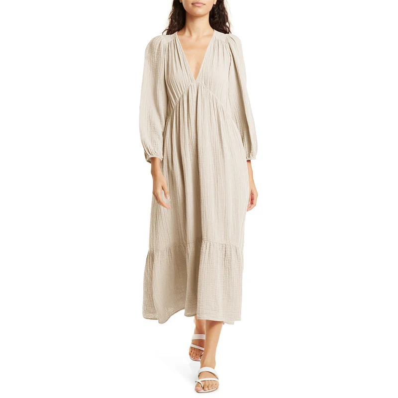 Muslin 100% Cotton Long Sleeve - Linen Dress Wrap reseña y precio