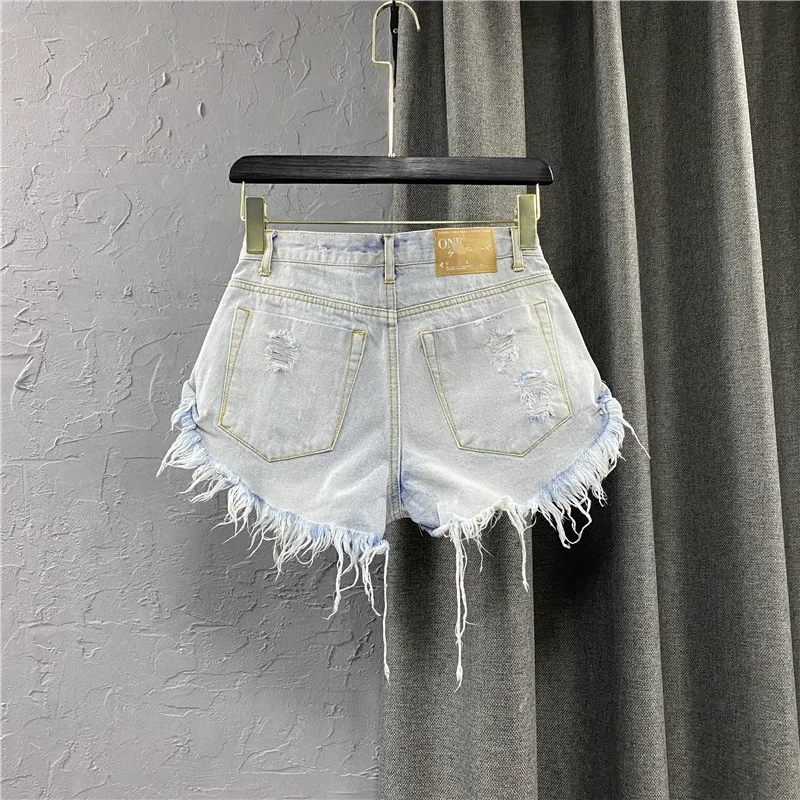 Summer Sexy Shorts Women Zippe - Shorts Denim Frayed reseña y precio