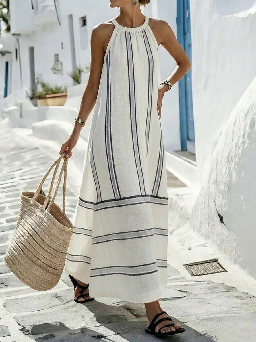 Women Sleeveless Halter Maxi D - Maxi Dress Halter reseña y precio