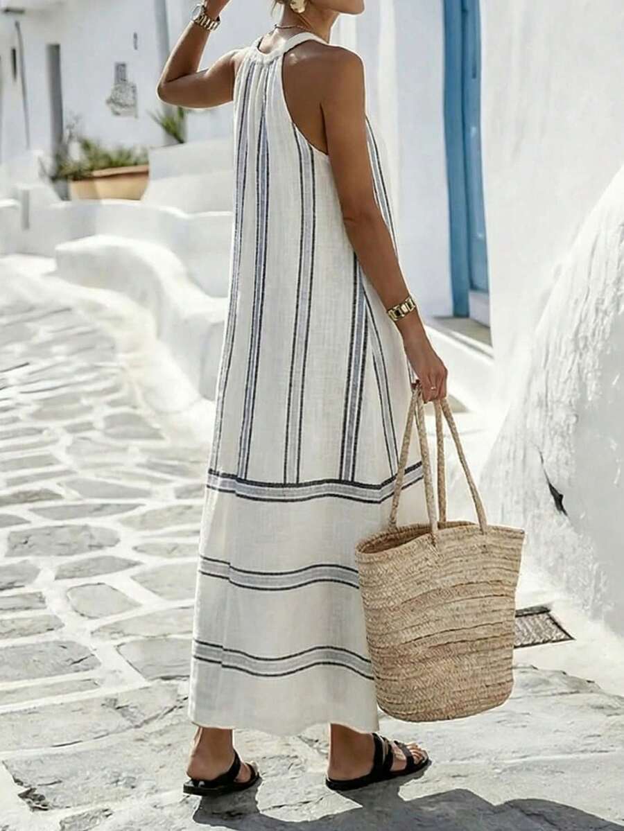 Women Sleeveless Halter Maxi D - Maxi Dress Halter reseña y precio