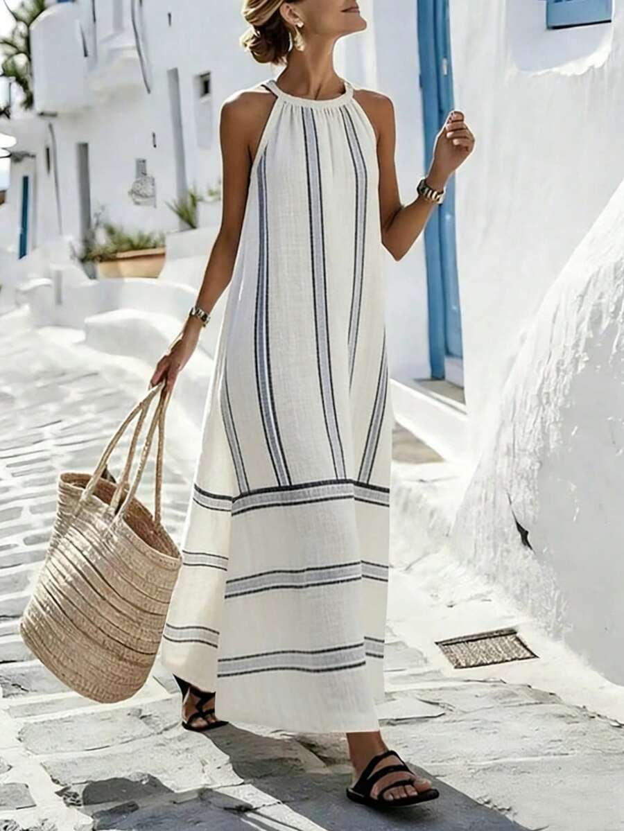 Women Sleeveless Halter Maxi D - Maxi Dress Halter reseña y precio