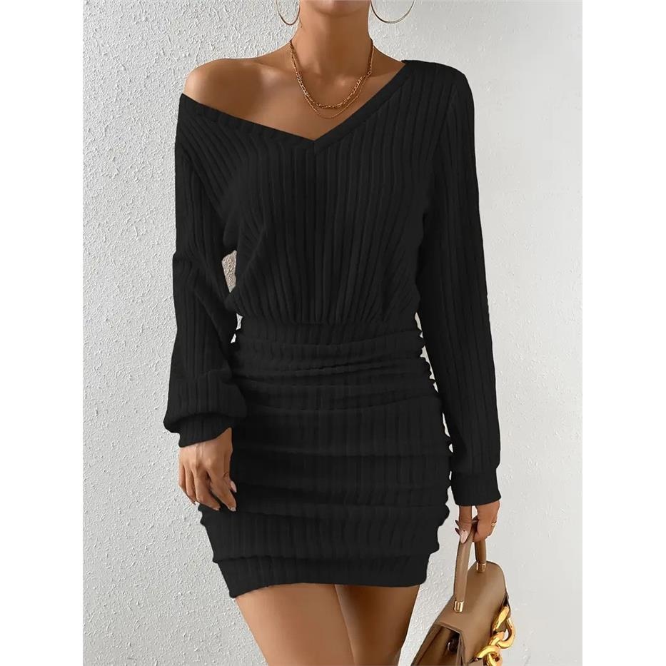 Women's Long Sleeve V-Neck Fle - Linen Dress Wrap reseña y precio
