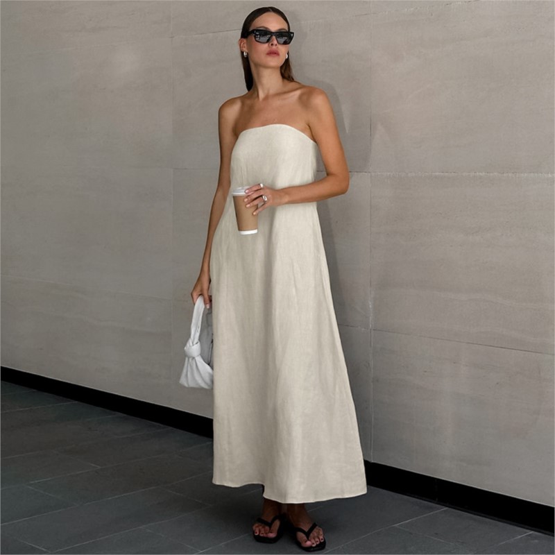 Fashion Elegant Simple Design  - Linen Dress Wrap reseña y precio