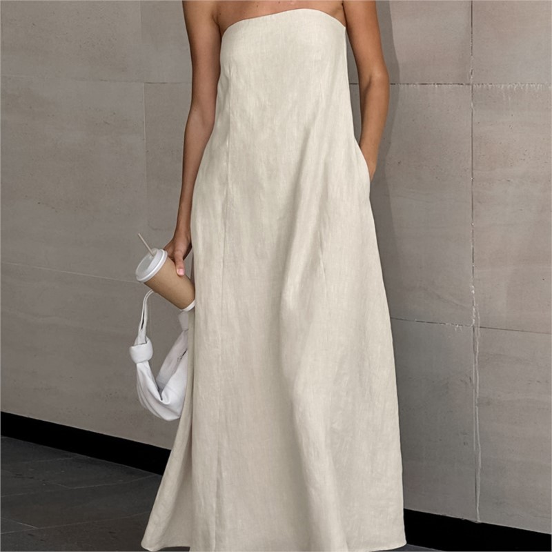 Fashion Elegant Simple Design  - Linen Dress Wrap reseña y precio