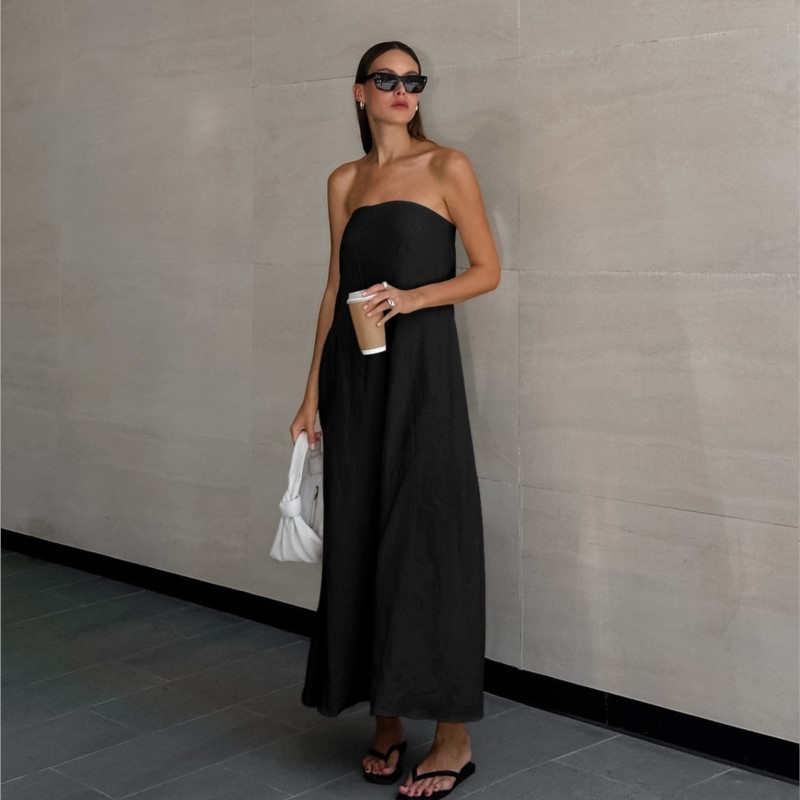 Fashion Elegant Simple Design  - Linen Dress Wrap reseña y precio