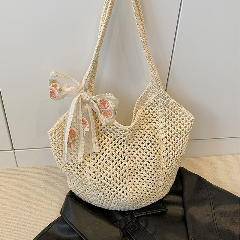 Summer Lace Bow Tote Bags Wome - Crochet Bag Raffia reseña y precio