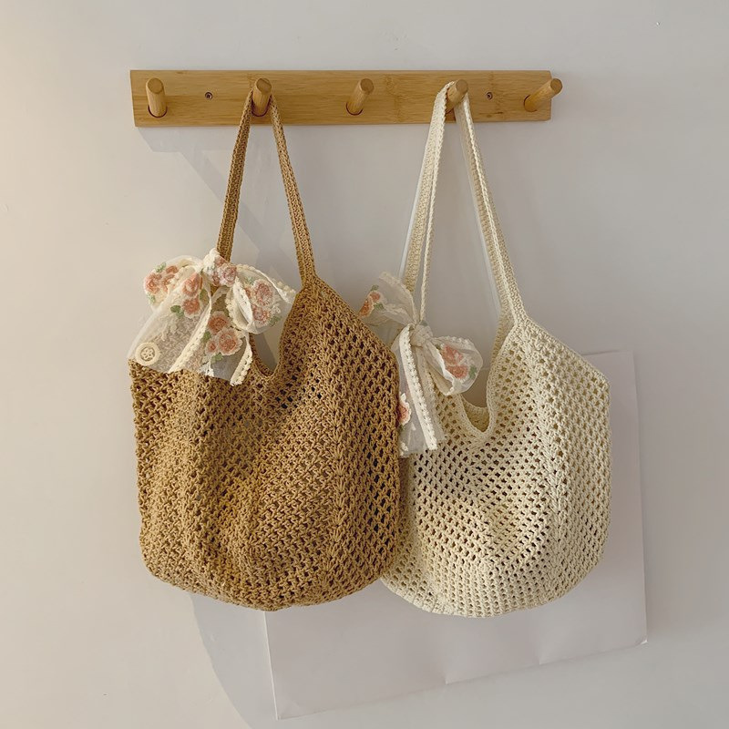 Summer Lace Bow Tote Bags Wome - Crochet Bag Raffia reseña y precio
