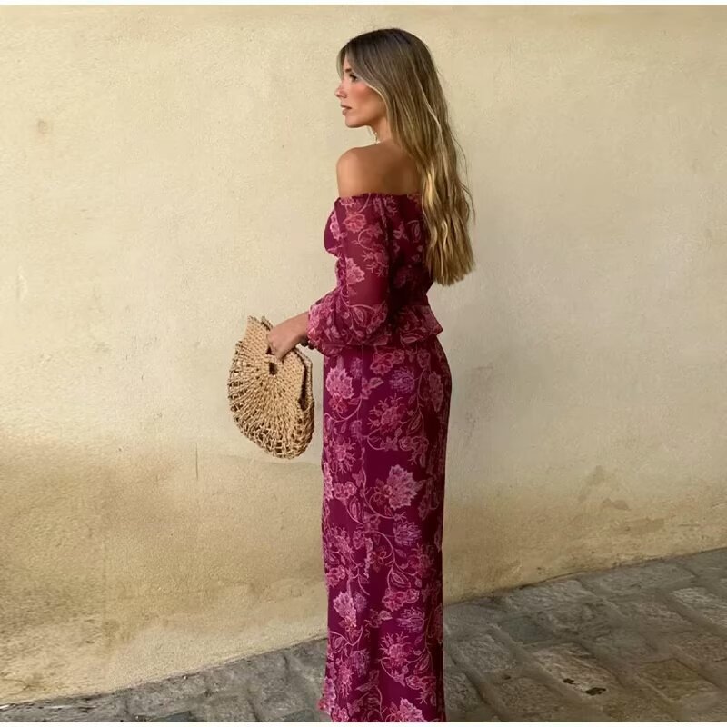 Women's Fashion Printed Off-Sh - Blouse Off Shoulder reseña y precio