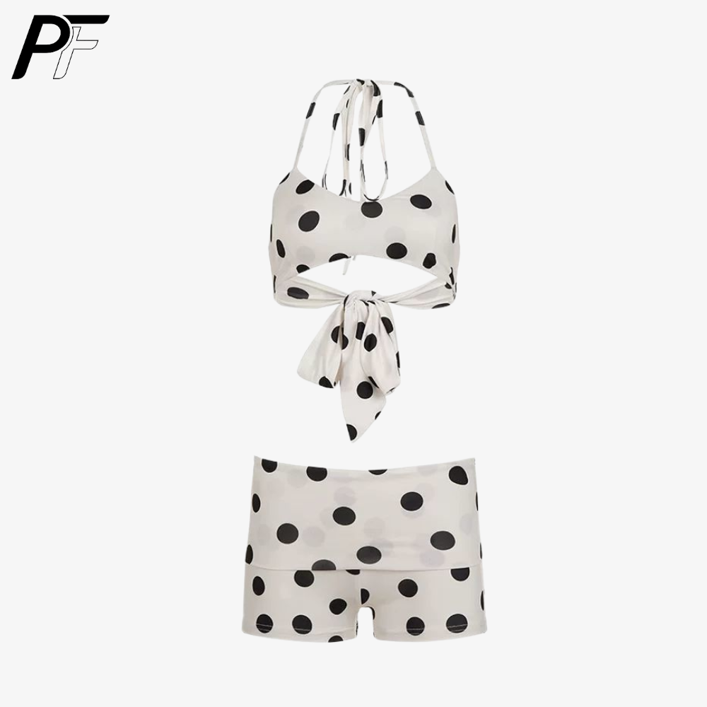 Women's Summer Polka Dot Halte - Swimsuit Bikini Ruched reseña y precio