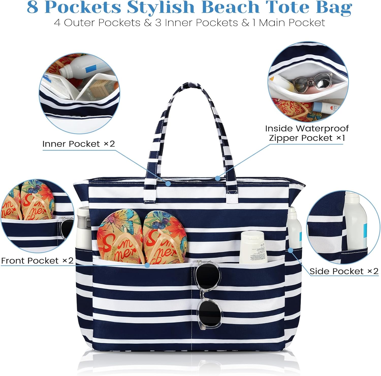 Waterproof Sandproof Beach Tot - Tote Bag Beach reseña y precio