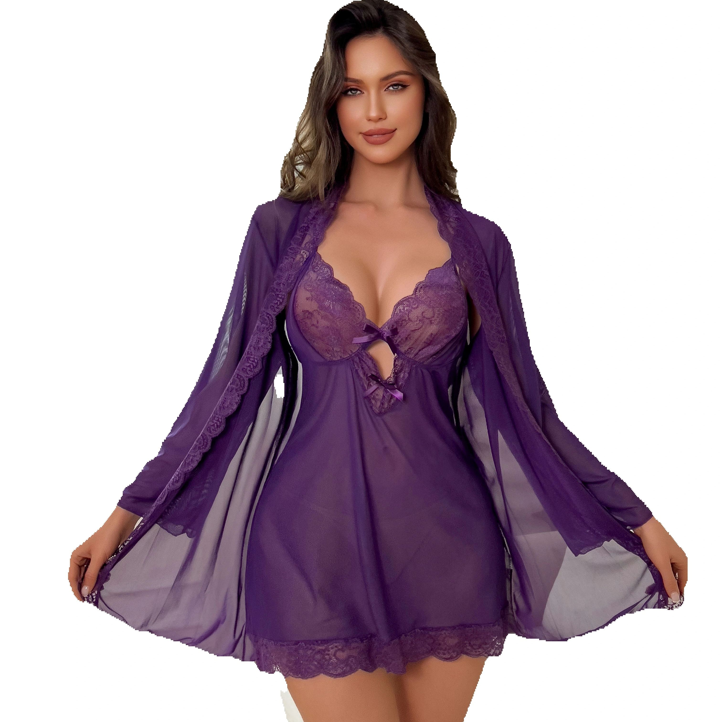 Women Sexy Lingerie Set Sheer  - Kimono Sheer Floral reseña y precio