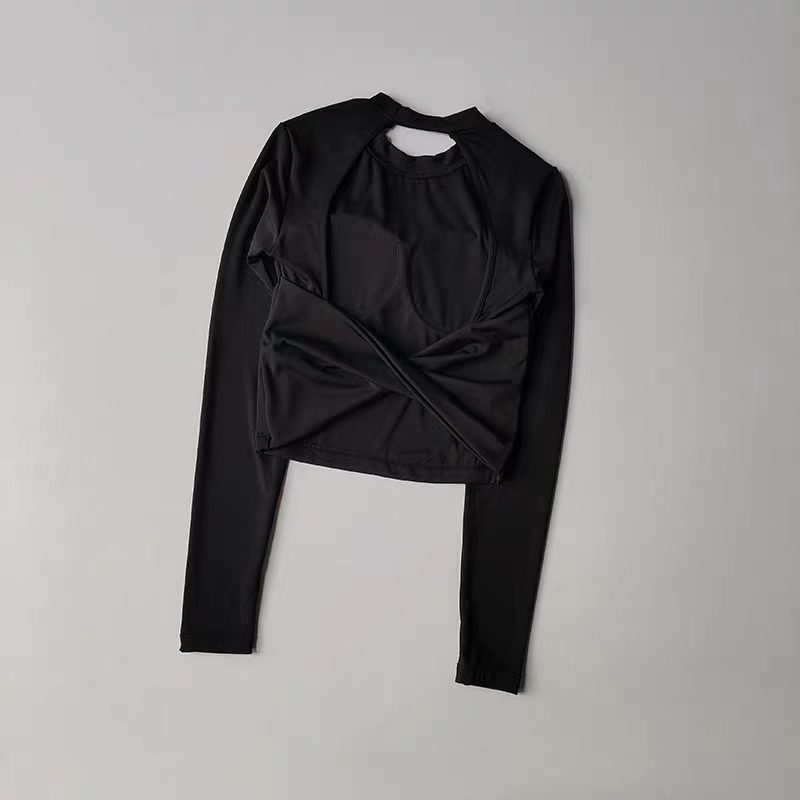 Women Long Sleeve Knotted Yoga - Crop Top Crochet reseña y precio