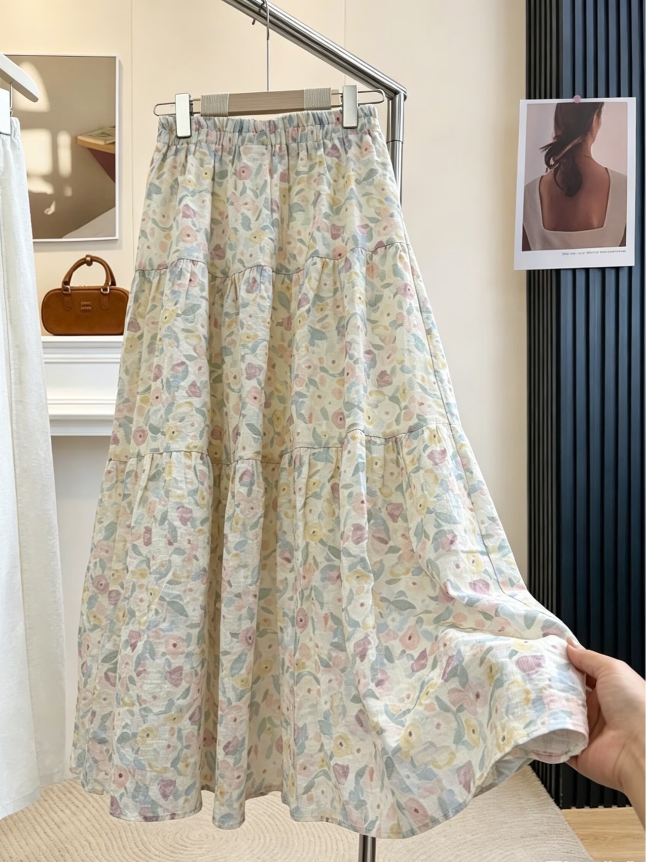 Summer Floral Print A-Line Mid - Midi Skirt Floral reseña y precio