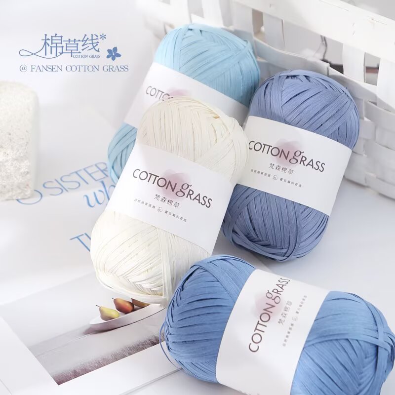 50g Cotton Grass Yarn Raffia S - Crochet Bag Raffia reseña y precio