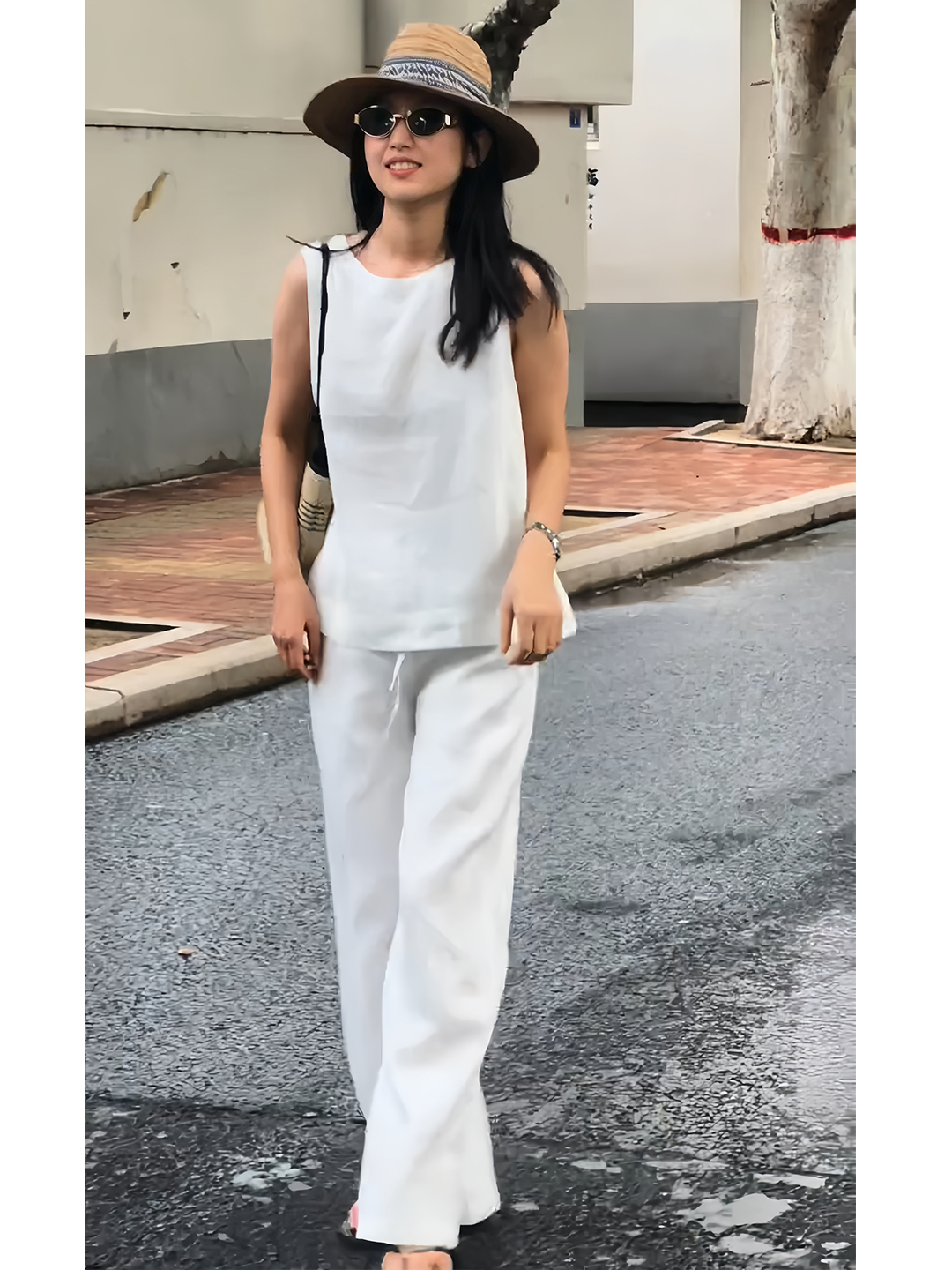 Fashionable White Cotton Linen - Linen Pant Wide reseña y precio