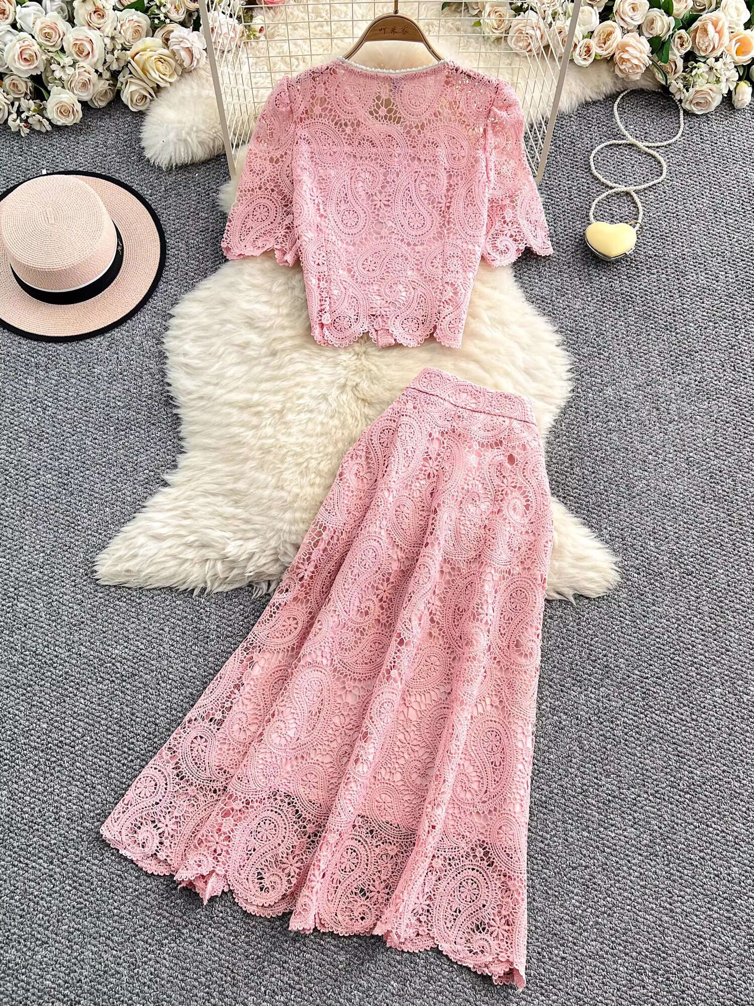 Elegant Pearl Long Dress Suits - Midi Skirt Floral reseña y precio