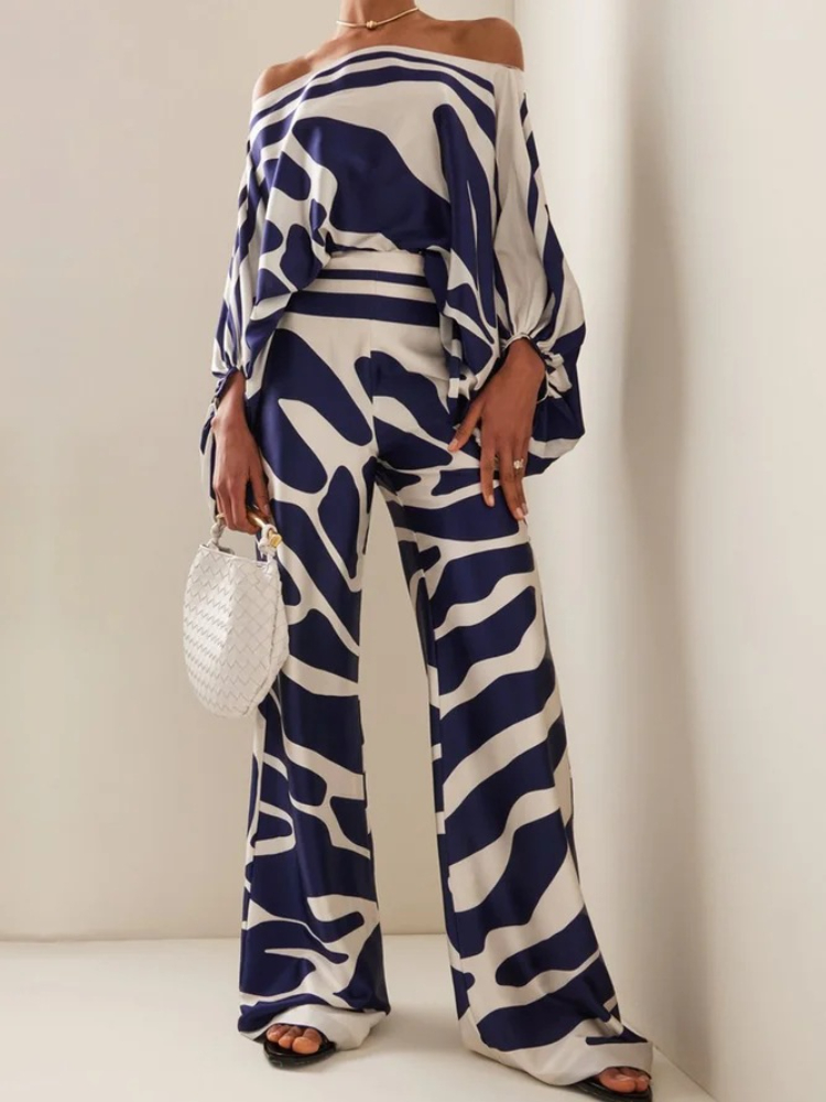 Women's Printed Satin 2-piece  - Blouse Off Shoulder reseña y precio
