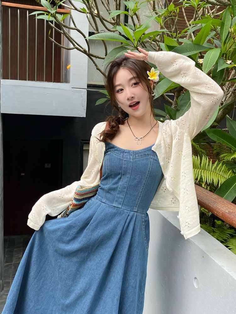 Summer Mint Green Thin Knitted - Cover Up Kaftan reseña y precio