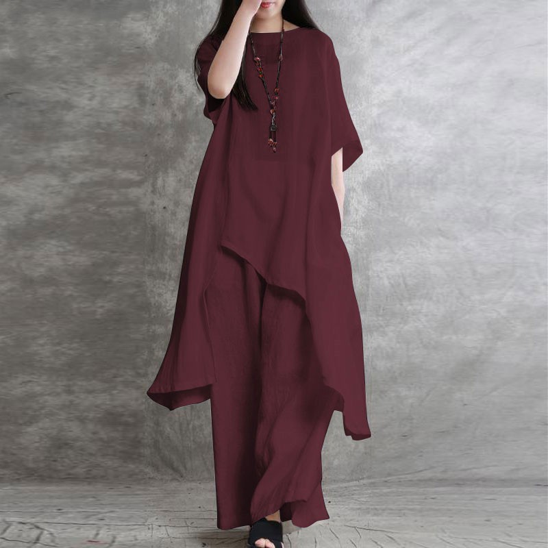 Women's Cotton Linen 2-piece S - Linen Pant Wide reseña y precio