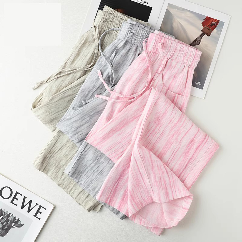 Tie-Dye Ice Silk Cotton Linen  - Linen Pant Wide reseña y precio