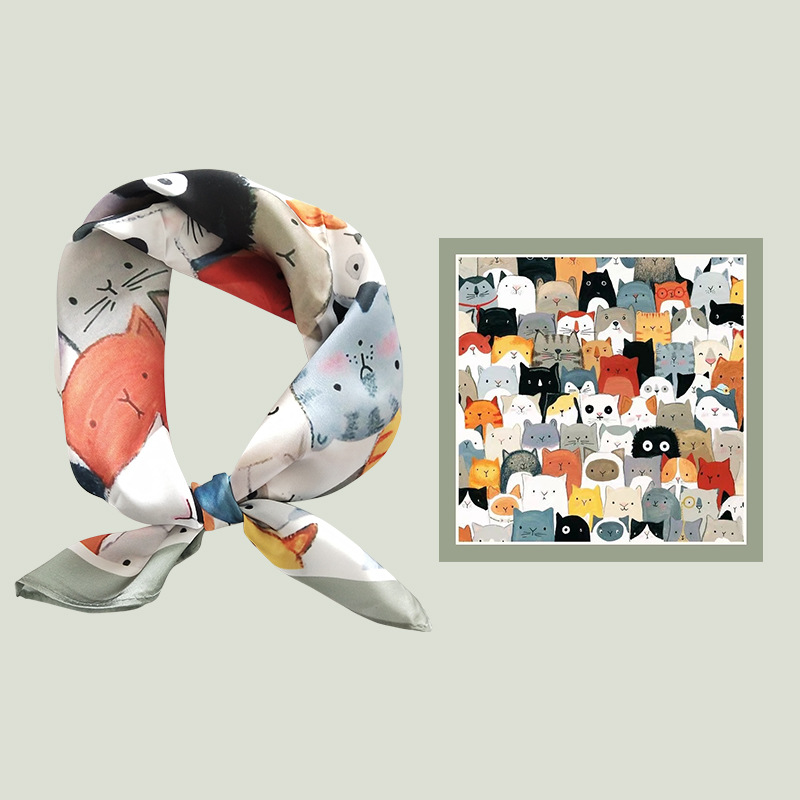 Women's Silk Cartoon Scarf Squ - Headband Summer Knit reseña y precio