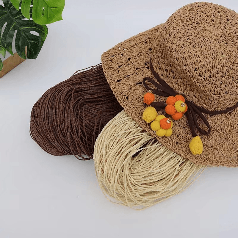 200g 2ply Cotton Raffia Yarn f - Crochet Bag Raffia reseña y precio