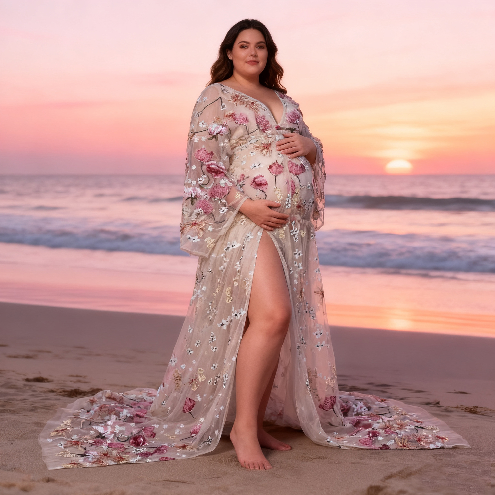 Don&Judy Butterfly Appliqués a - Kimono Sheer Floral reseña y precio