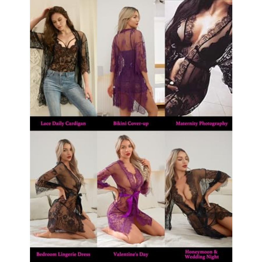Narcisse Women's Floral Lace K - Kimono Sheer Floral reseña y precio