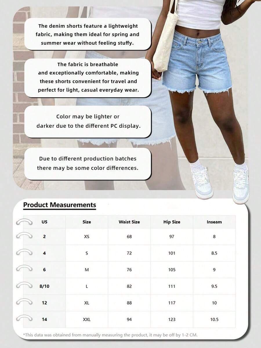 Womens High Waist Light Wash D - Shorts Denim Frayed reseña y precio