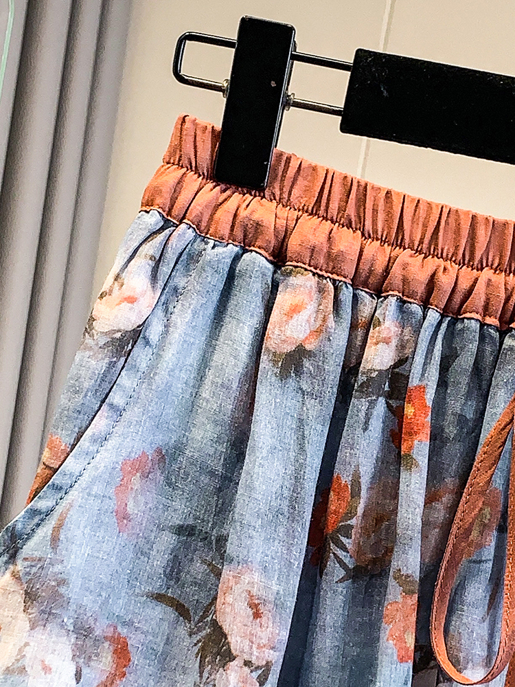 Fashionable Artistic Large Siz - Midi Skirt Floral reseña y precio