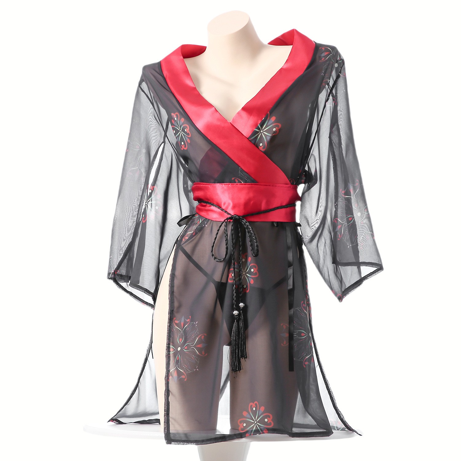 Women's Black Sheer Mesh Japan - Kimono Sheer Floral reseña y precio