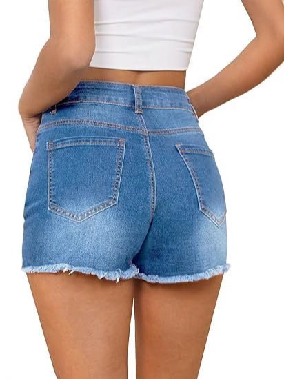 Casual Vintage Denim Shorts Hi - Shorts Denim Frayed reseña y precio