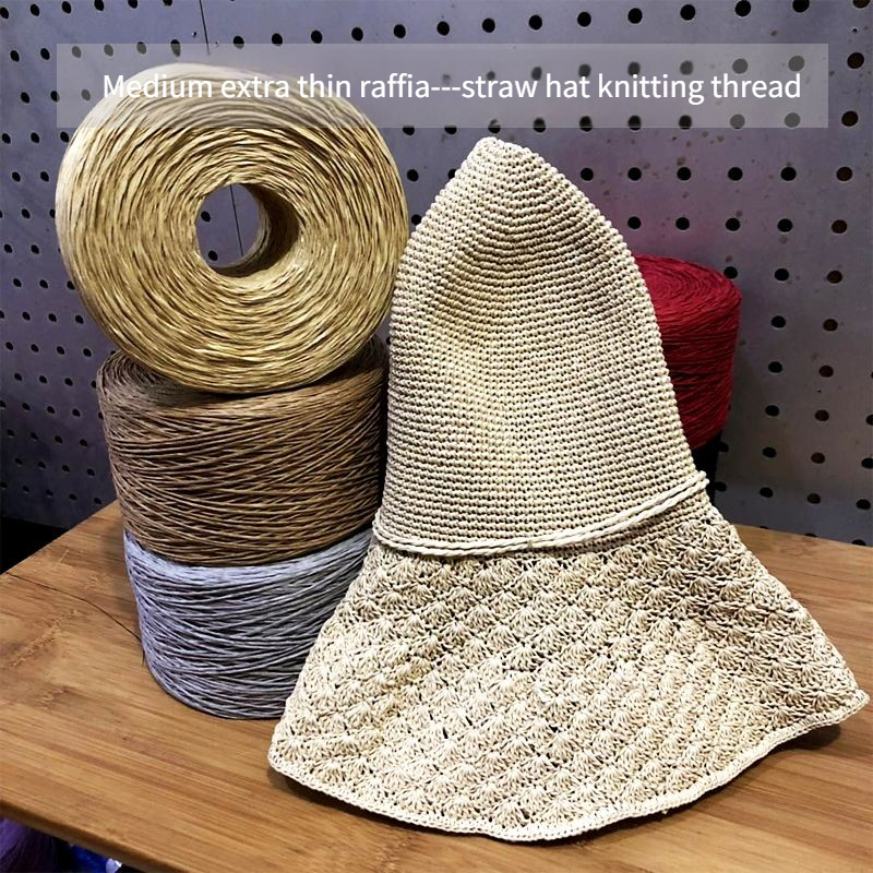 250g/pcs Thin Flat Raffia Yarn - Crochet Bag Raffia reseña y precio