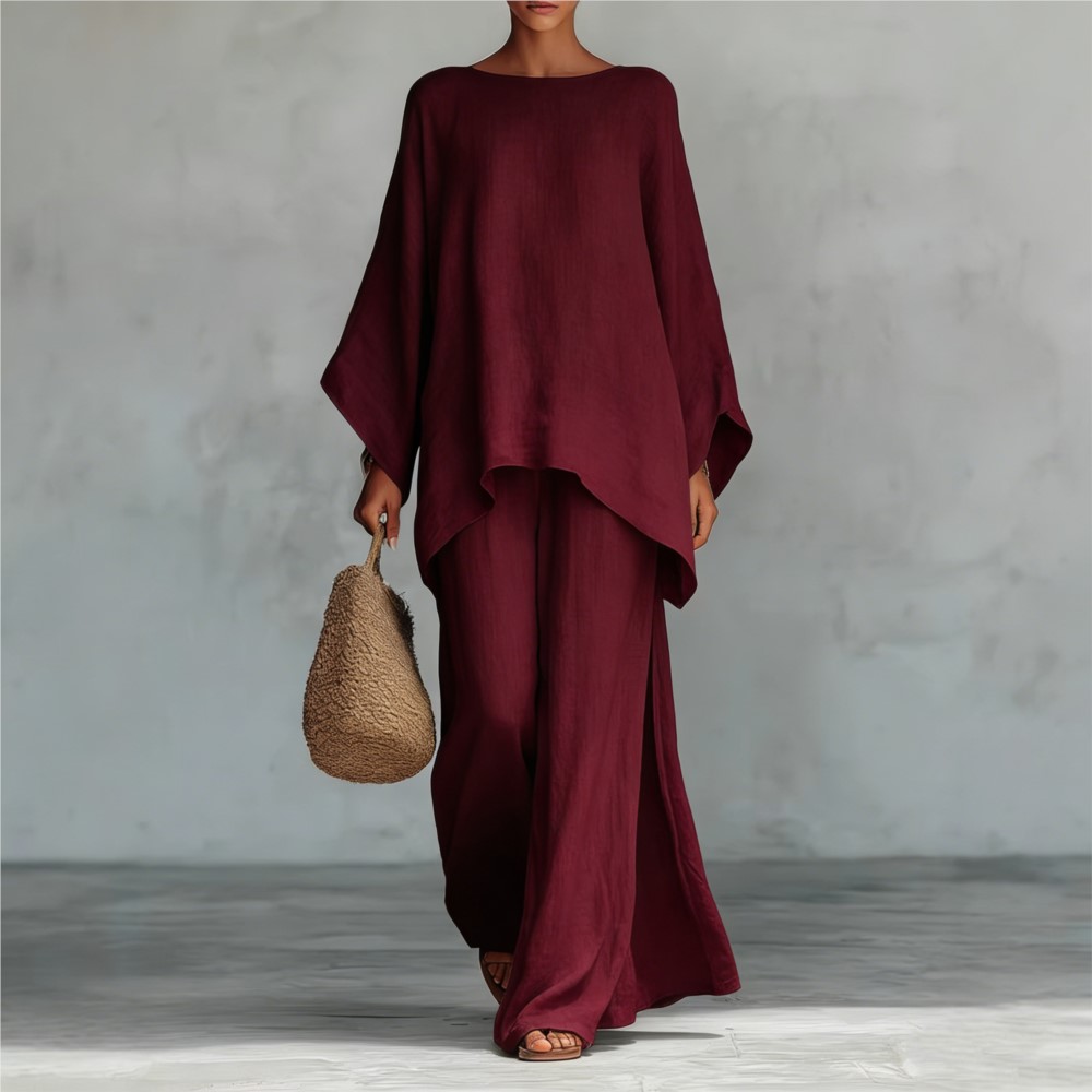 Fashion Linen Loose Long-sleev - Linen Pant Wide reseña y precio