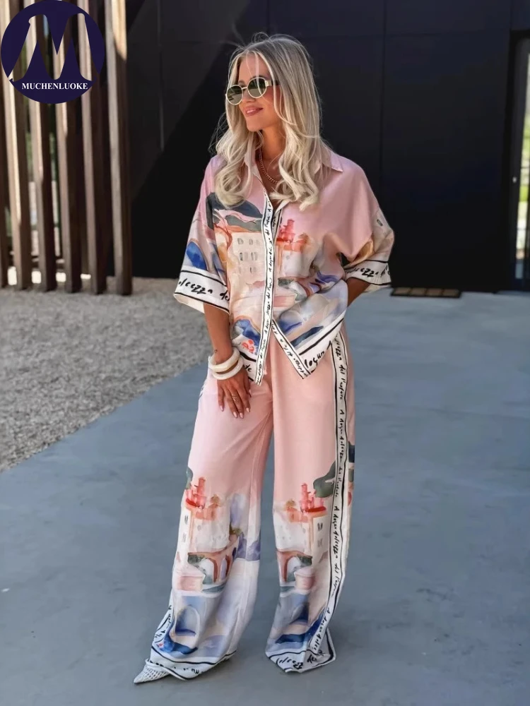 2 Pieces Set for Woman Summer  - Linen Pant Wide reseña y precio