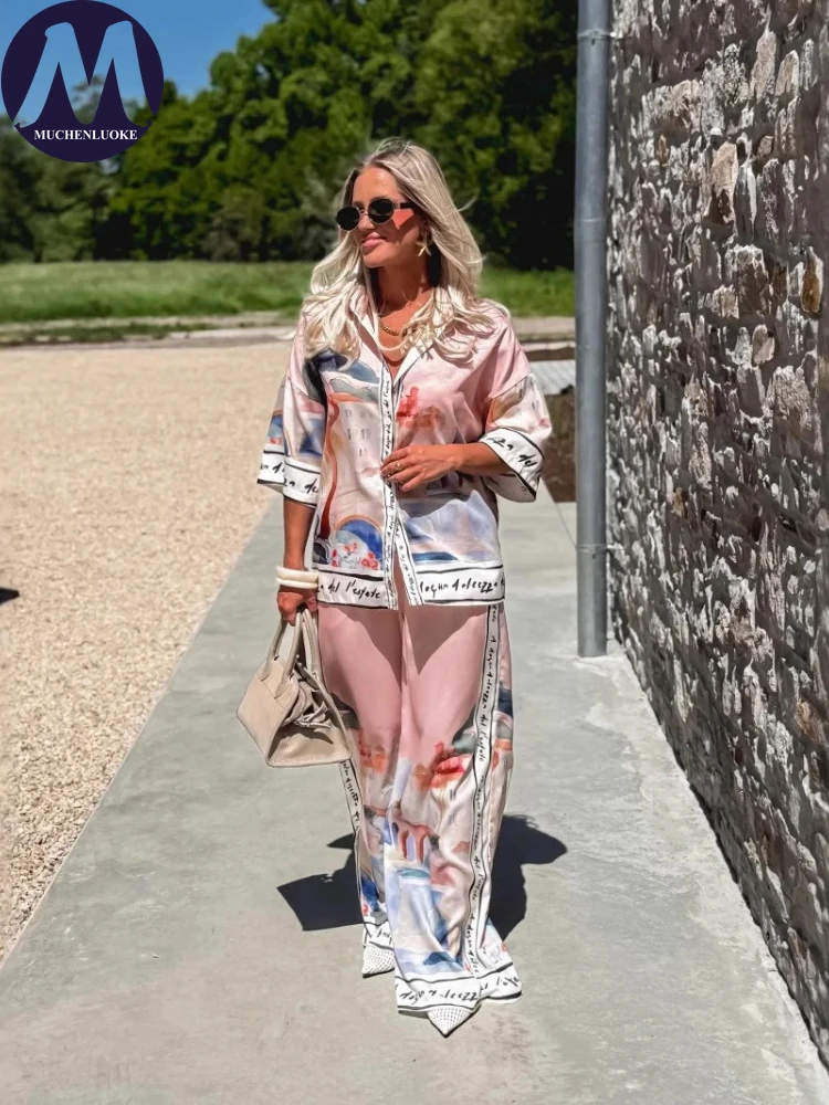2 Pieces Set for Woman Summer  - Linen Pant Wide reseña y precio