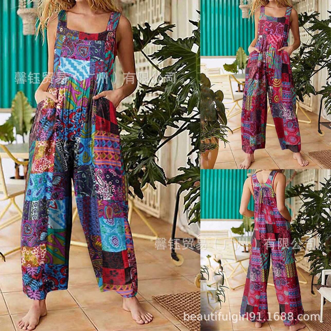 Bohemian Jumpsuit Tribal Patch - Jumpsuit Linen Relaxed reseña y precio