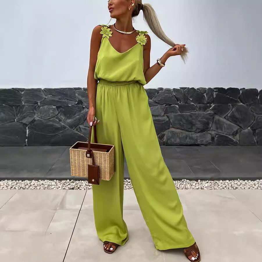 Casual Jumpsuit Strappy Sleeve - Jumpsuit Linen Relaxed reseña y precio