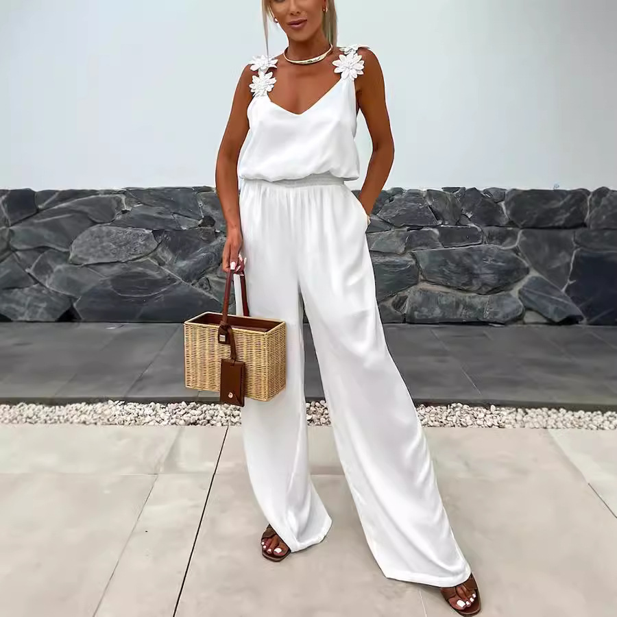 Casual Jumpsuit Strappy Sleeve - Jumpsuit Linen Relaxed reseña y precio