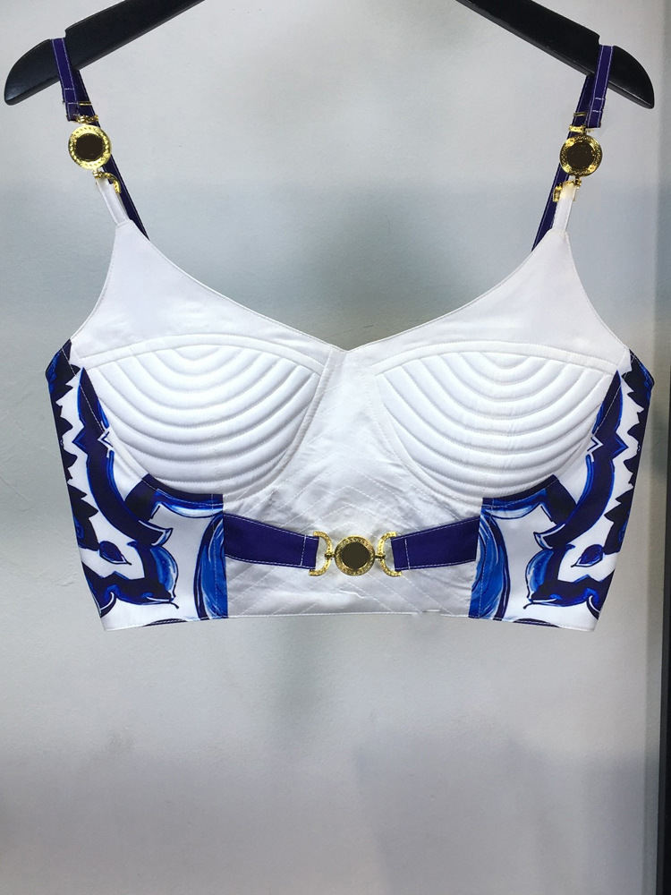 Summer Bohemain Blue And White - Romper Floral Print reseña y precio