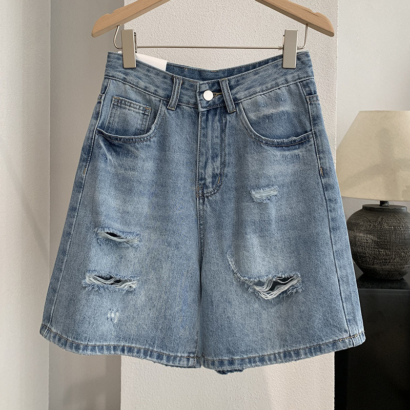 Denim Short Pant Women Jeans V - Shorts Denim Frayed reseña y precio