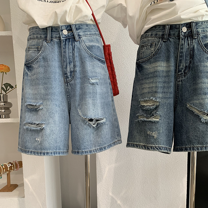 Denim Short Pant Women Jeans V - Shorts Denim Frayed reseña y precio